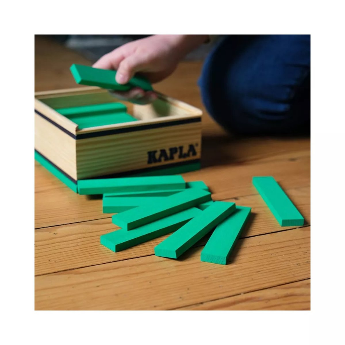 Coffret Kapla 40 planchettes vert clair, KAPLA