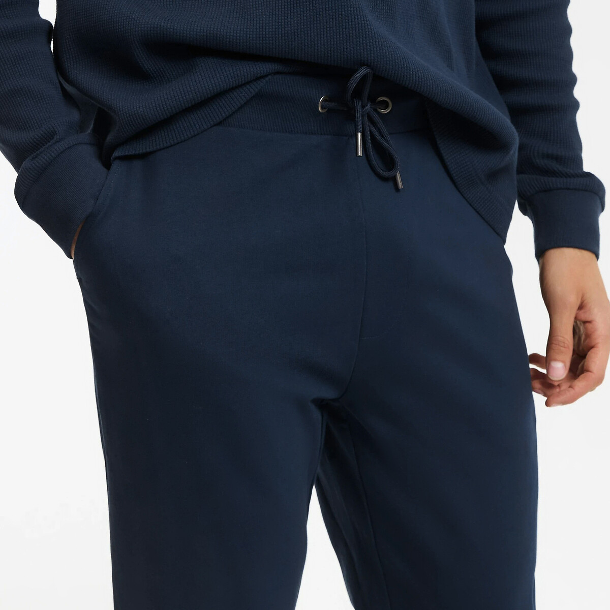 Pyjama tunisien T-shirt col manches longues bleu marine, LA REDOUTE COLLECTIONS