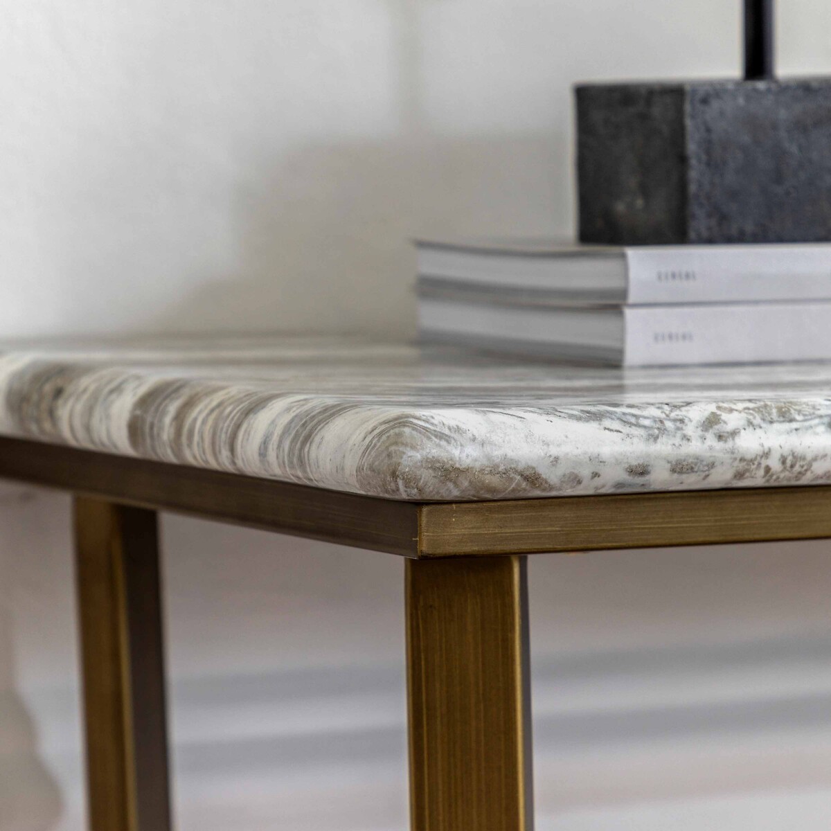 Luxor Faux Marble Console Table brown marble, ÉDITÉ