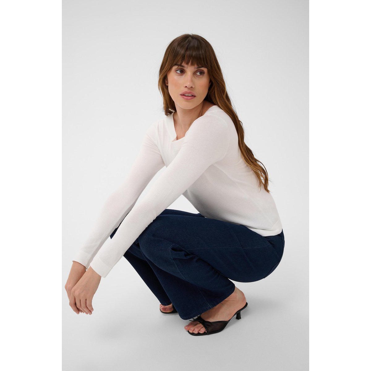 Pullover tricoté blanc, KAFFE