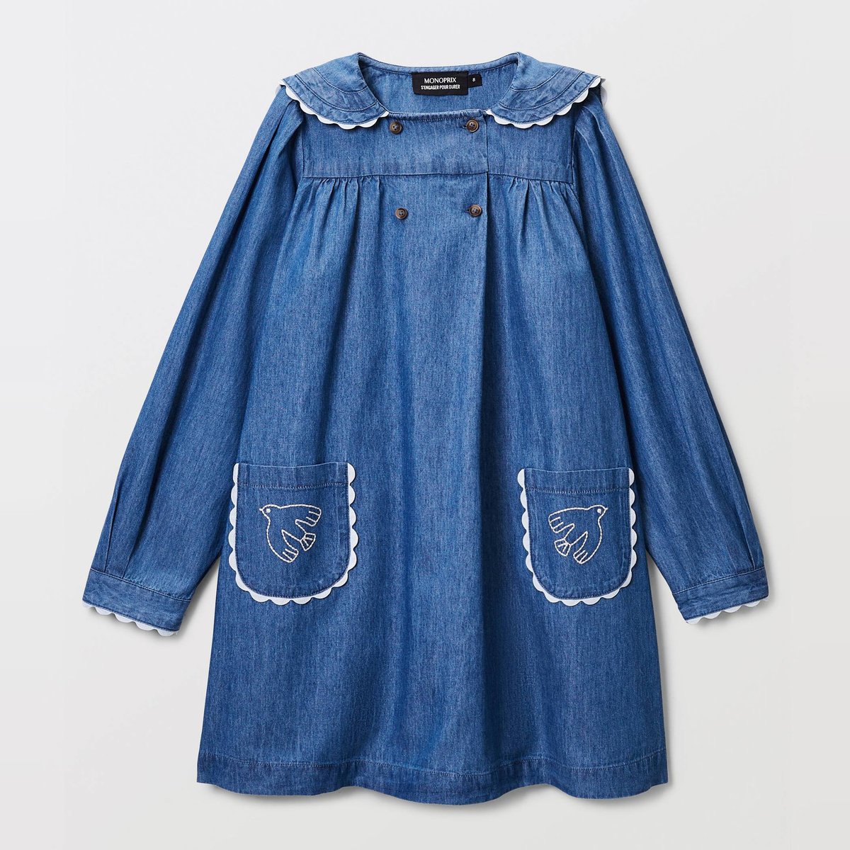 Robe en denim col marin stone denim, MONOPRIX