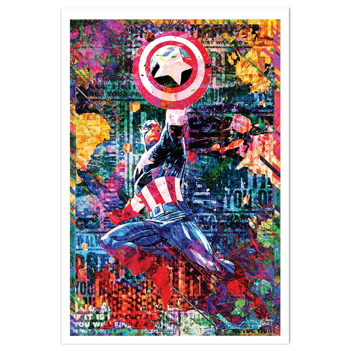 Affiche graffiti captain america affiche seule, HEXOA