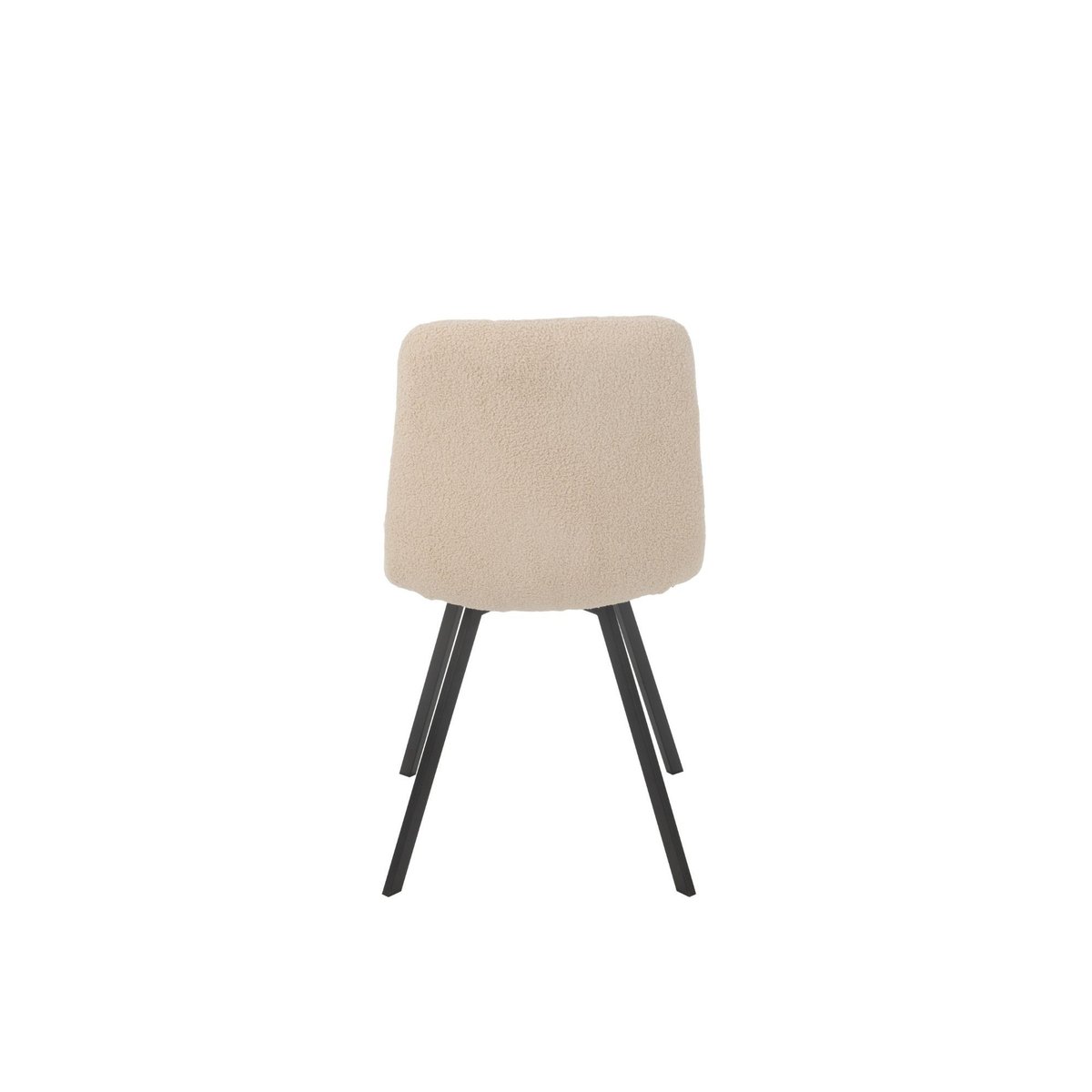 Chaises en métal noir et tissu bouclette (lot de 2) - OLIVIA crème, HELLIN, DEPUIS 1862
