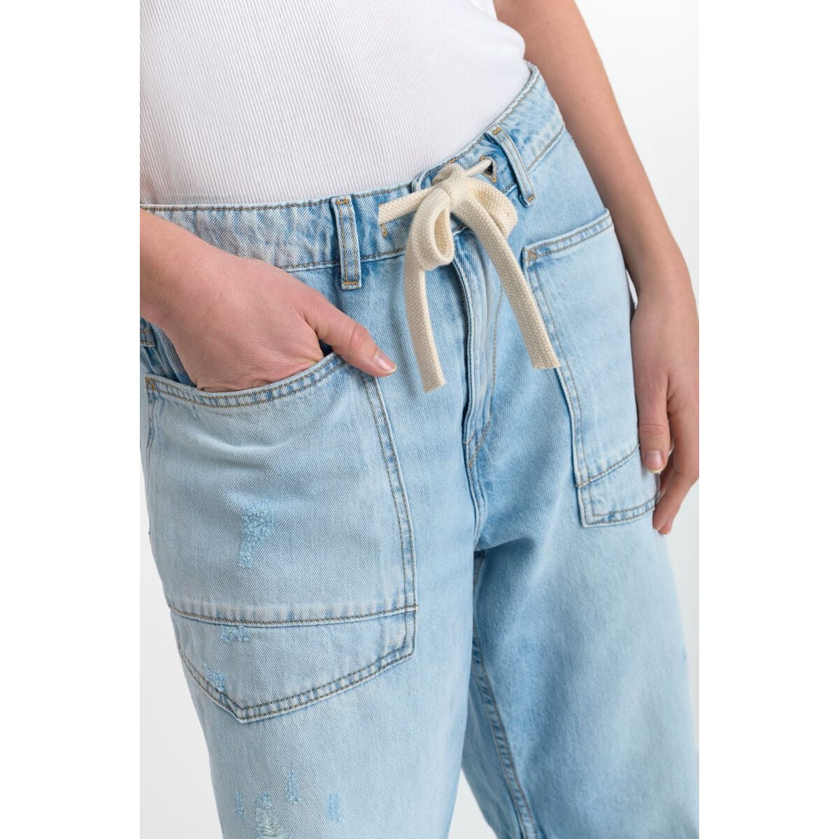 Jeans loose, large balloon , longueur 34 blue, LE TEMPS DES CERISES