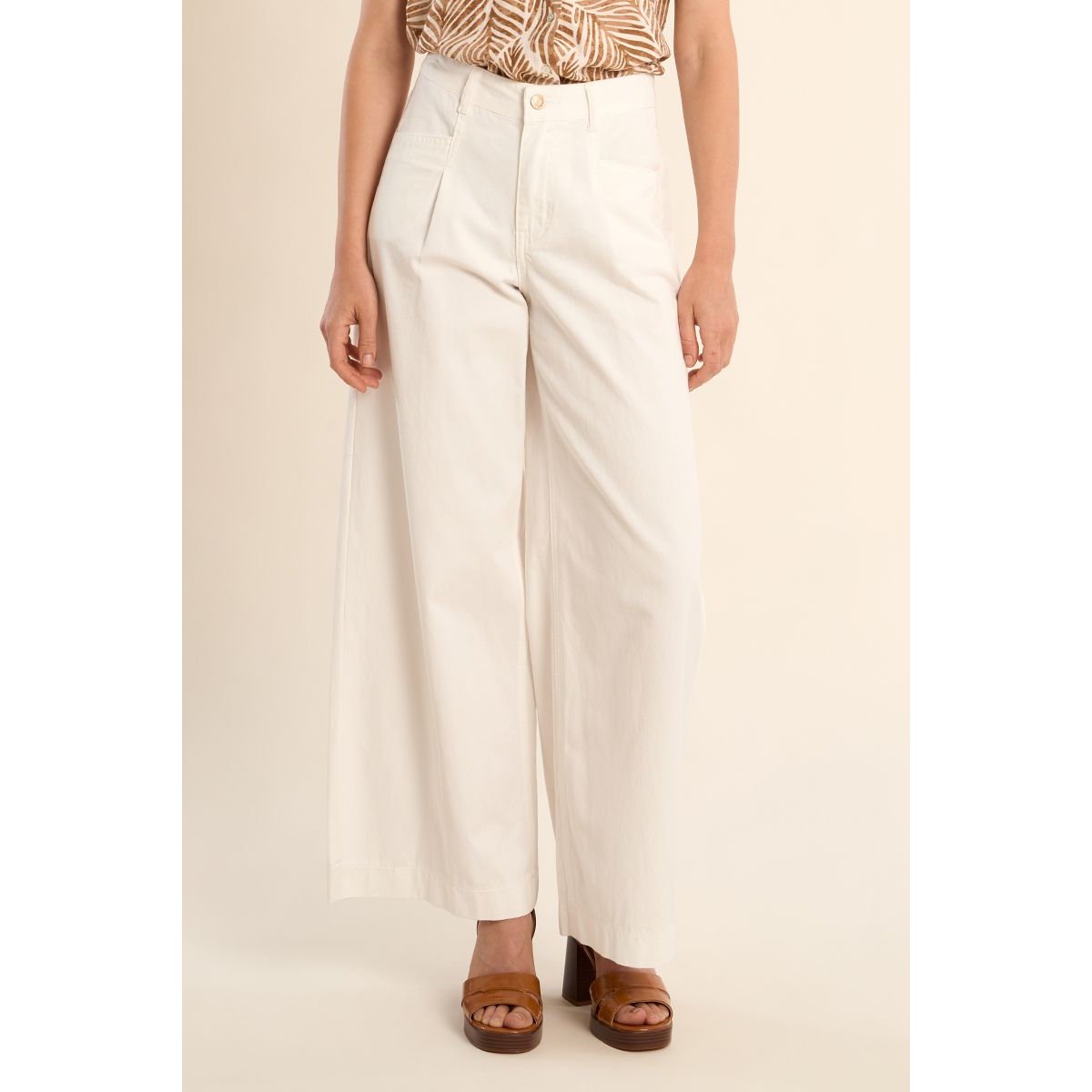 Jean taille haute et large blanc, MOLLY BRACKEN