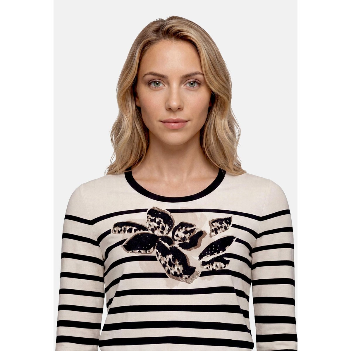 T-shirt basique à imprimé beige/noir, BETTY BARCLAY