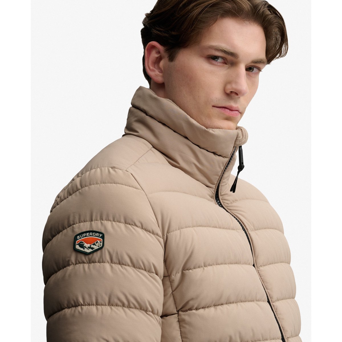 Doudoune Fuji Poids Moyen beige sarrasin, SUPERDRY