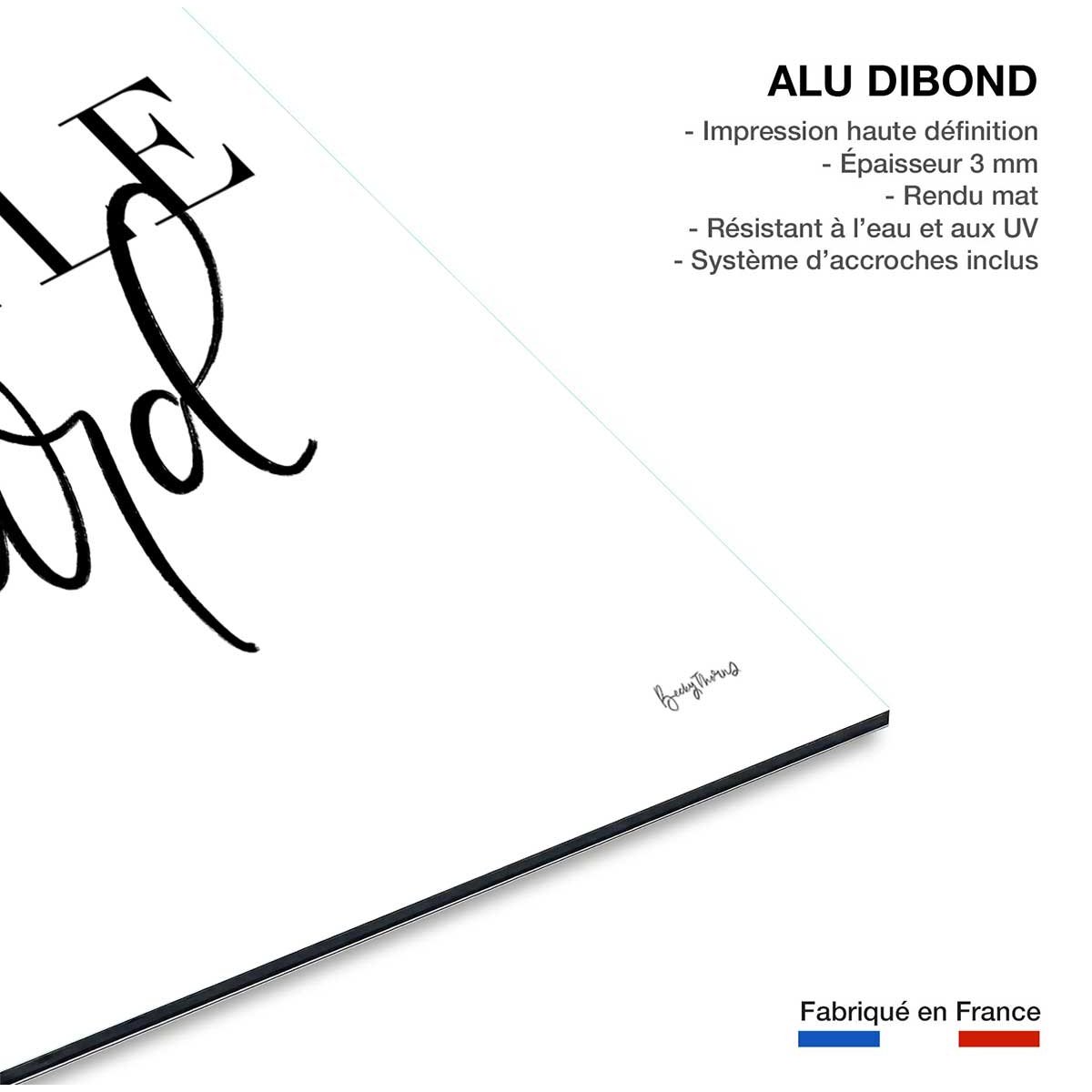 Tableau citation hustle hard tableau alu dibond, HEXOA
