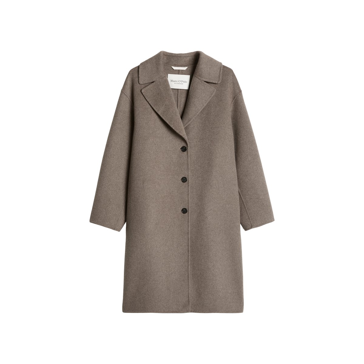 Manteau en laine relaxed en double face mélangée de haute qualité beige, MARC O'POLO