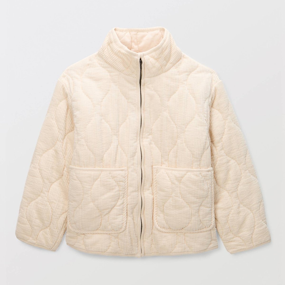 Veste matelassée en velours côtelé amaretti, MONOPRIX