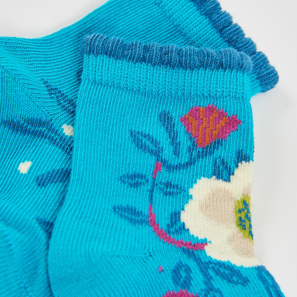 Lot chaussettes à imprimé fleuri noir, BOBOLI