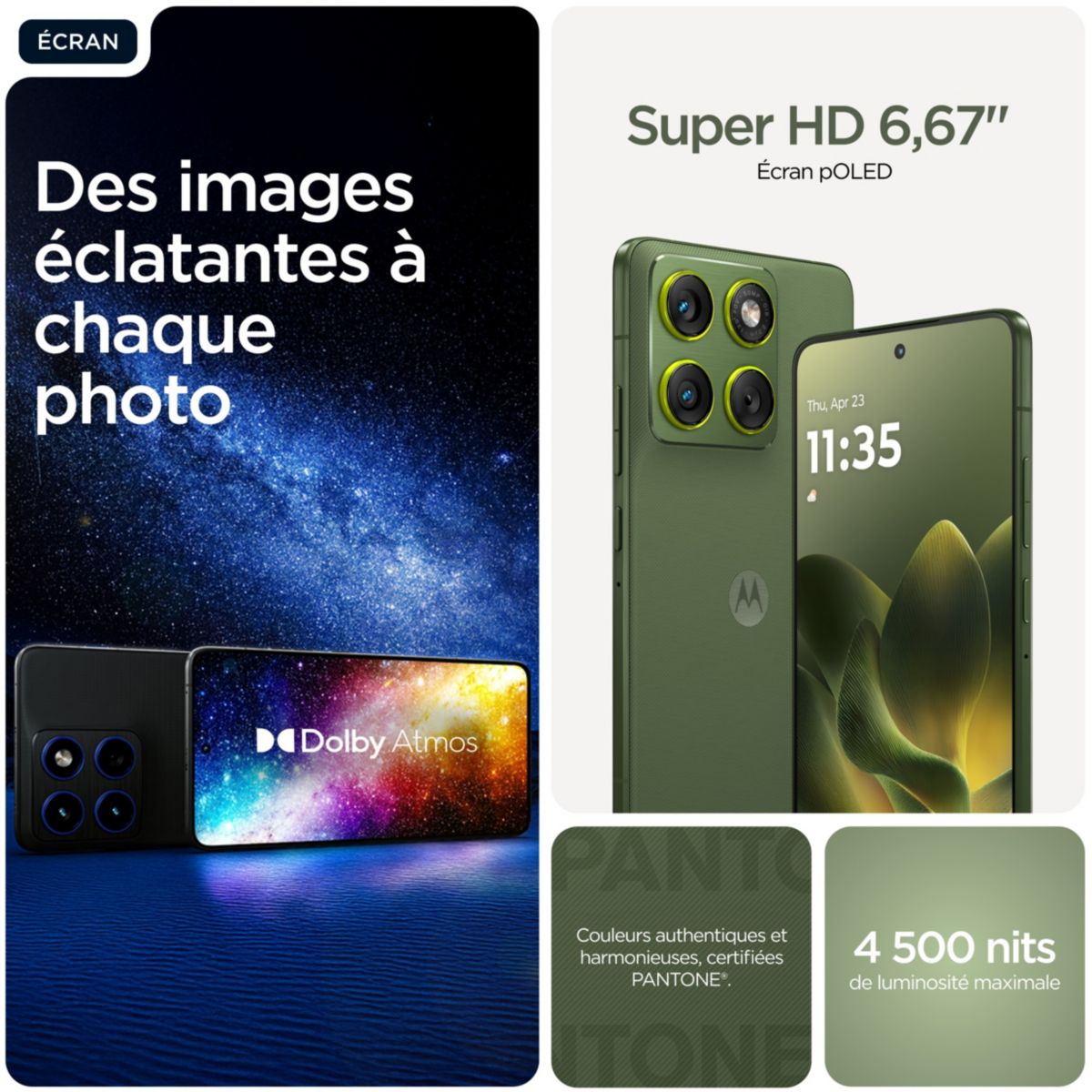 Smartphone Smartphone Edge70 512Go Vert Ol couleur unique, MOTOROLA