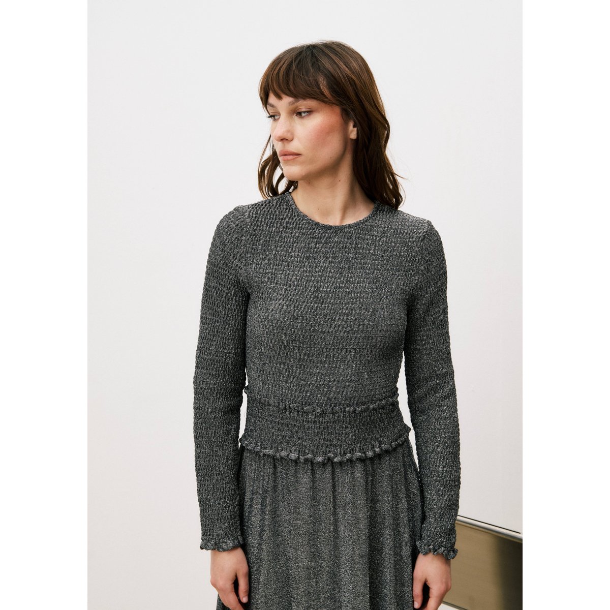 Robe longue DEBBIE argente, FRNCH