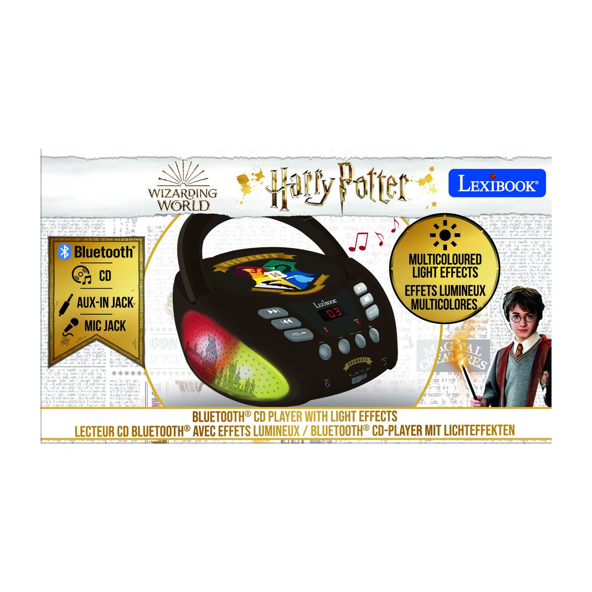 Lecteur CD Bluetooth Harry Potter rose, LEXIBOOK