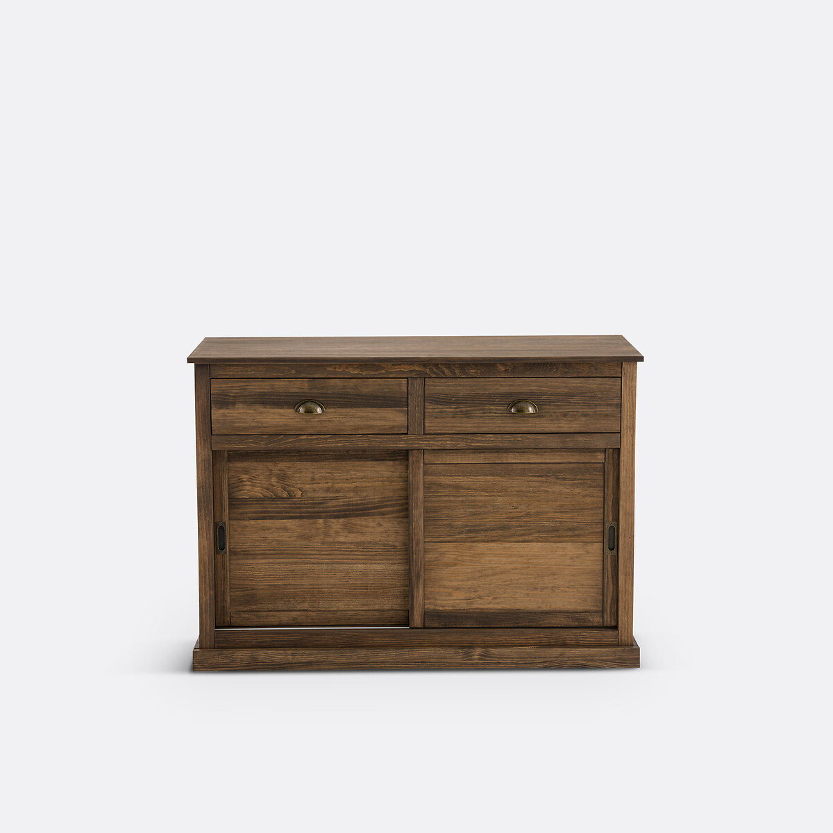 Buffet 2 portes 2 tiroirs pin massif et MDF, Lunja ciré naturel, LA REDOUTE INTERIEURS