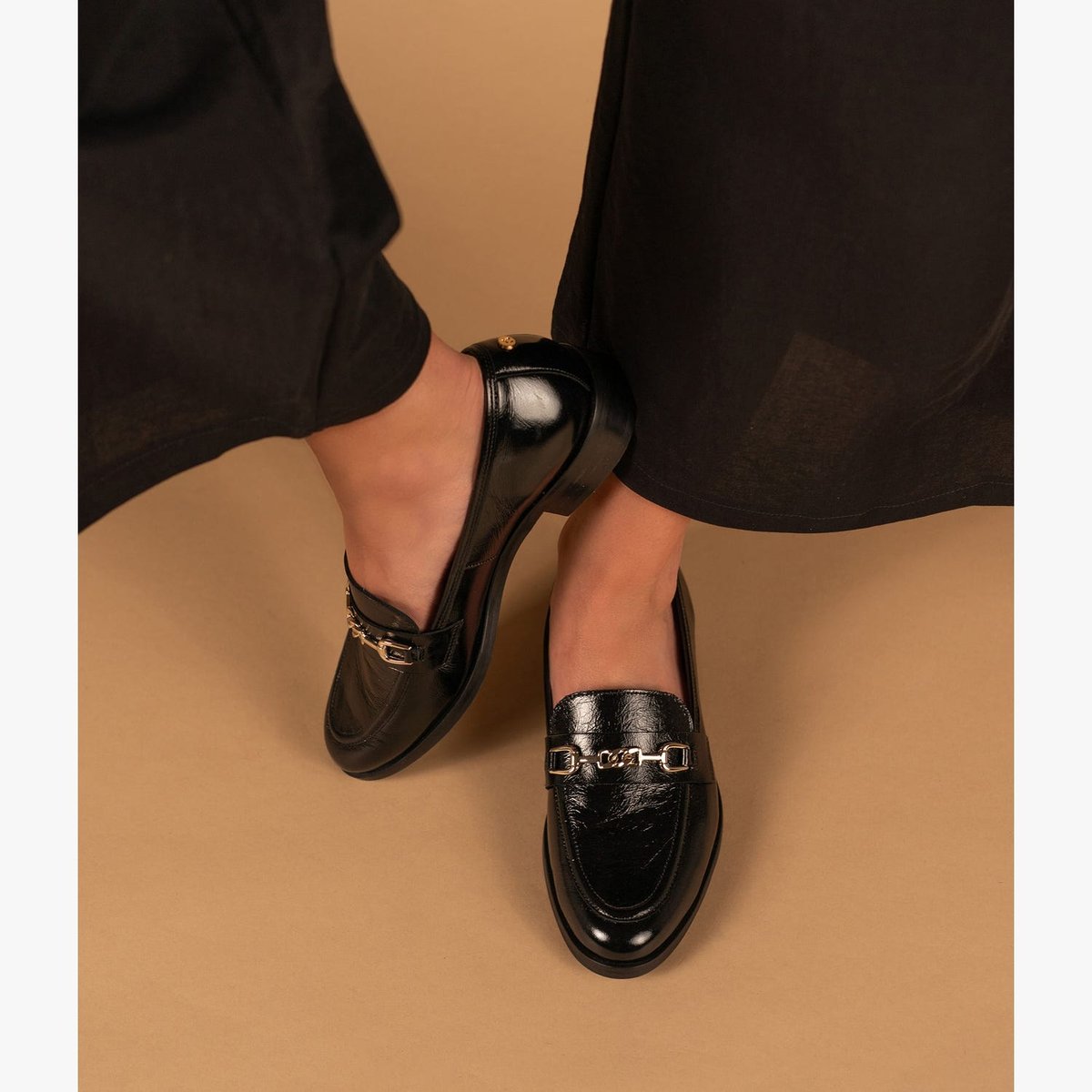 Mocassin en cuir ANGELIQUE noir, BOCAGE