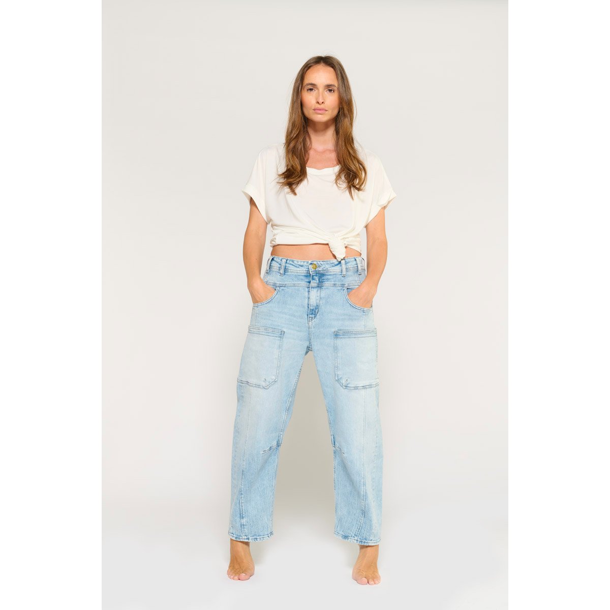 Jeans loose, large MADIENEO, longueur 34 blue, LE TEMPS DES CERISES