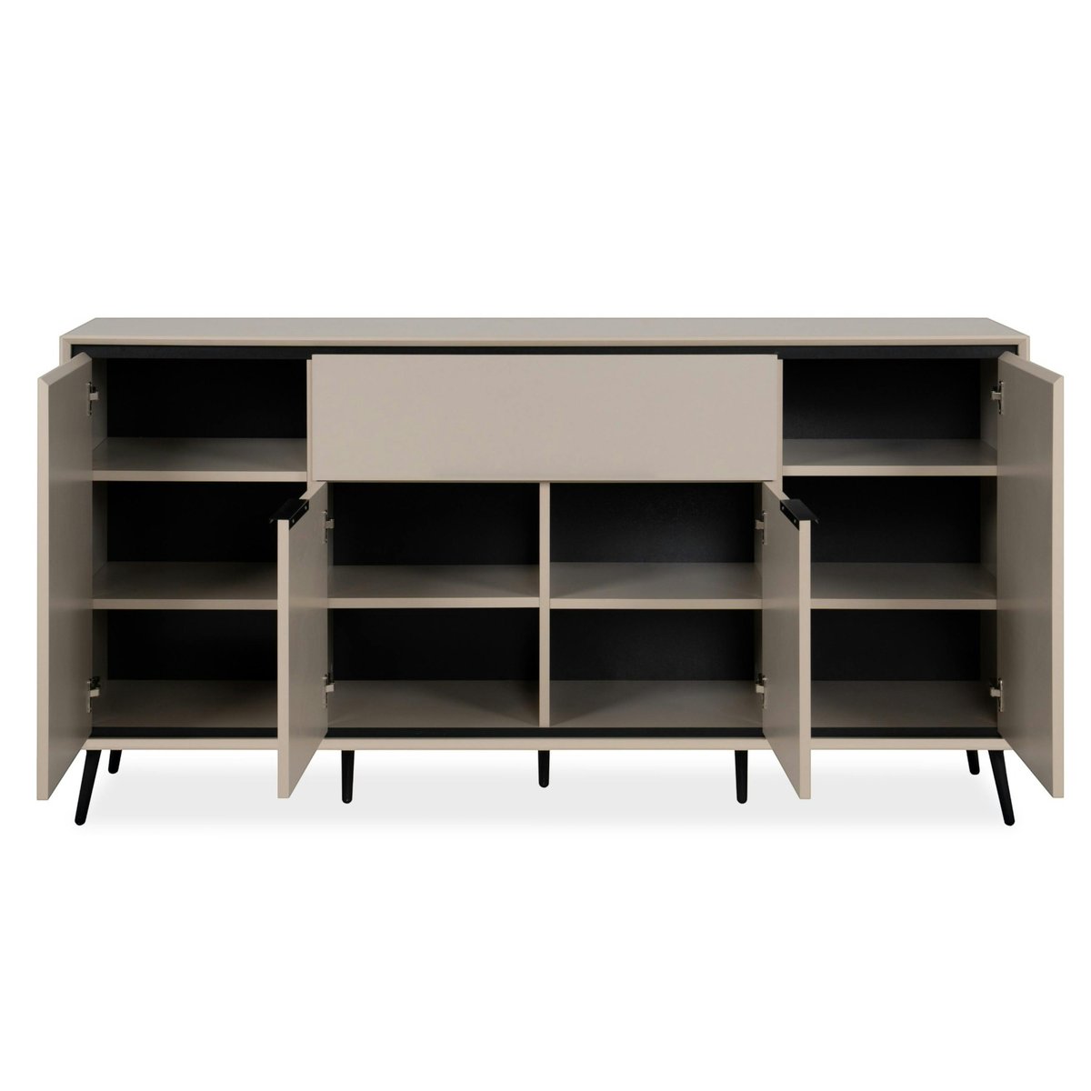 Buffet moderne taupe 4 portes 1 tiroir AVIO beige, PIER IMPORT