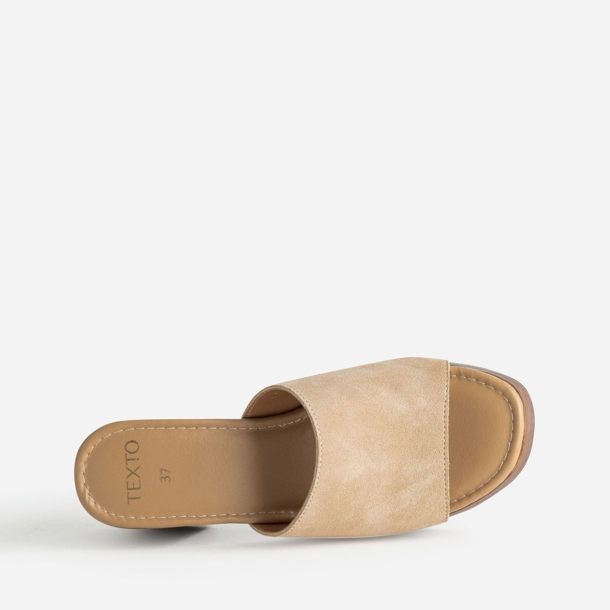 Sandale À Talon en cuir YESIA beige, TEXTO