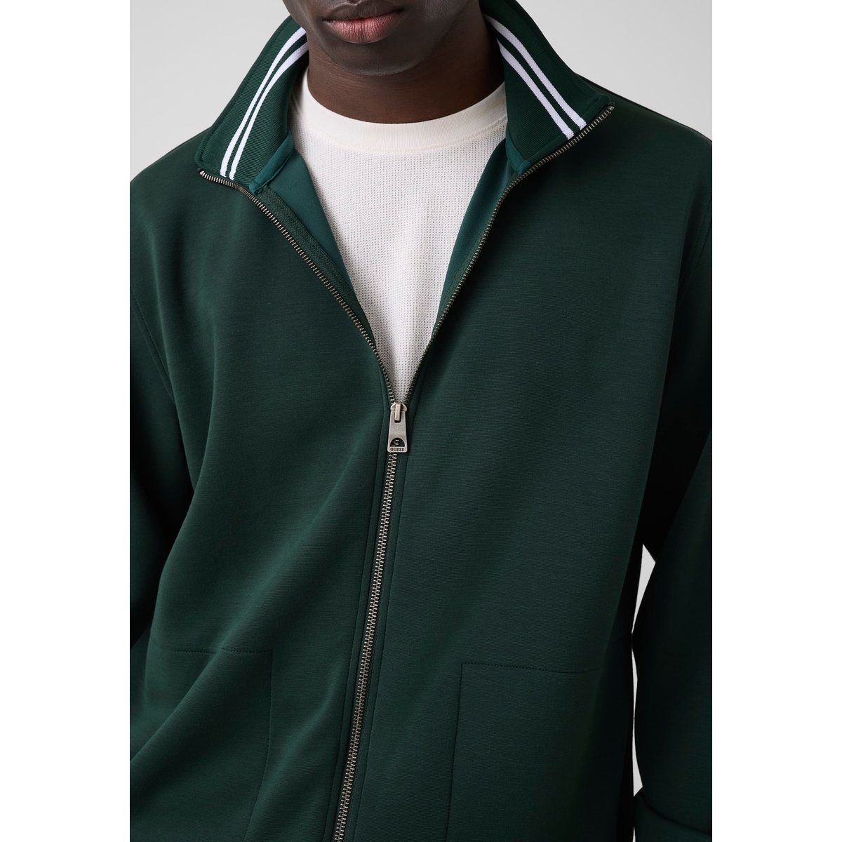 Sweatshirt À Col Montant vert foncé, GUESS