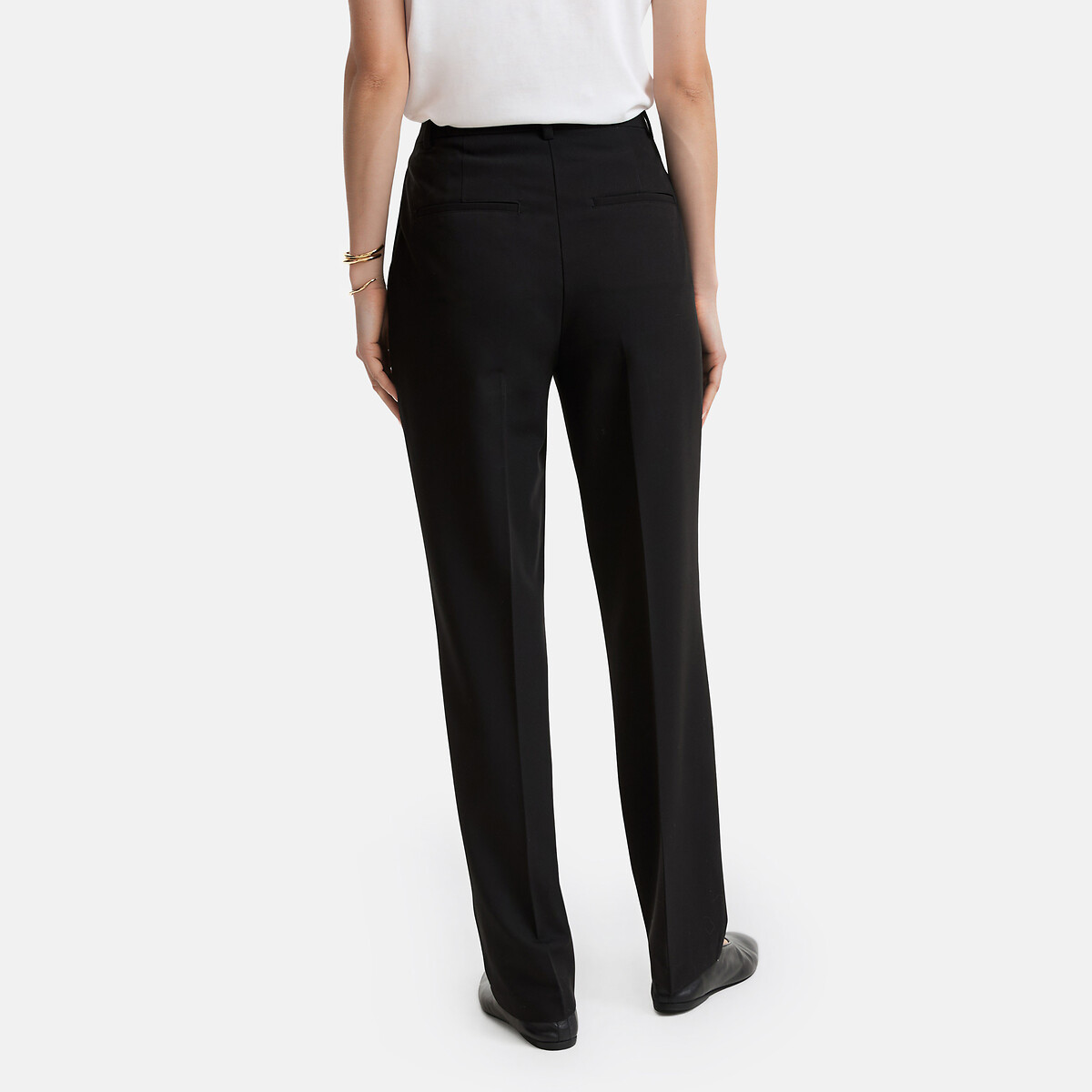 Pantalon droit en polyviscose noir, LA REDOUTE COLLECTIONS