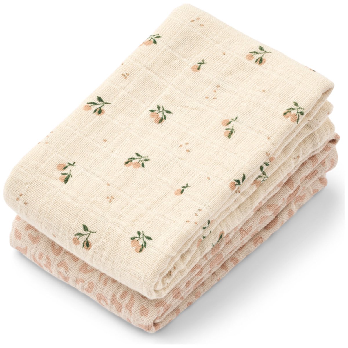 Lot de 2 langes Lewis ecru, rose, vert, LIEWOOD