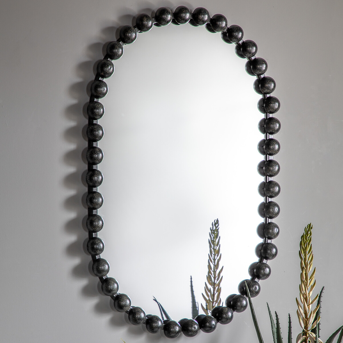 90cm Cartosa Oval Mirror in Black black, ÉDITÉ