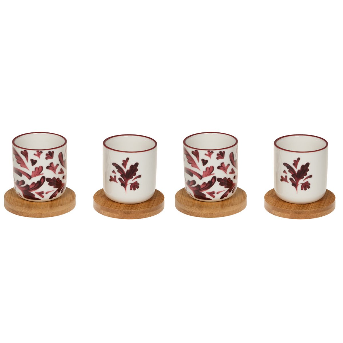 Coffret de 4 tasses avec sous tasses Romane 10cl - ROMANE rouge, TABLE PASSION