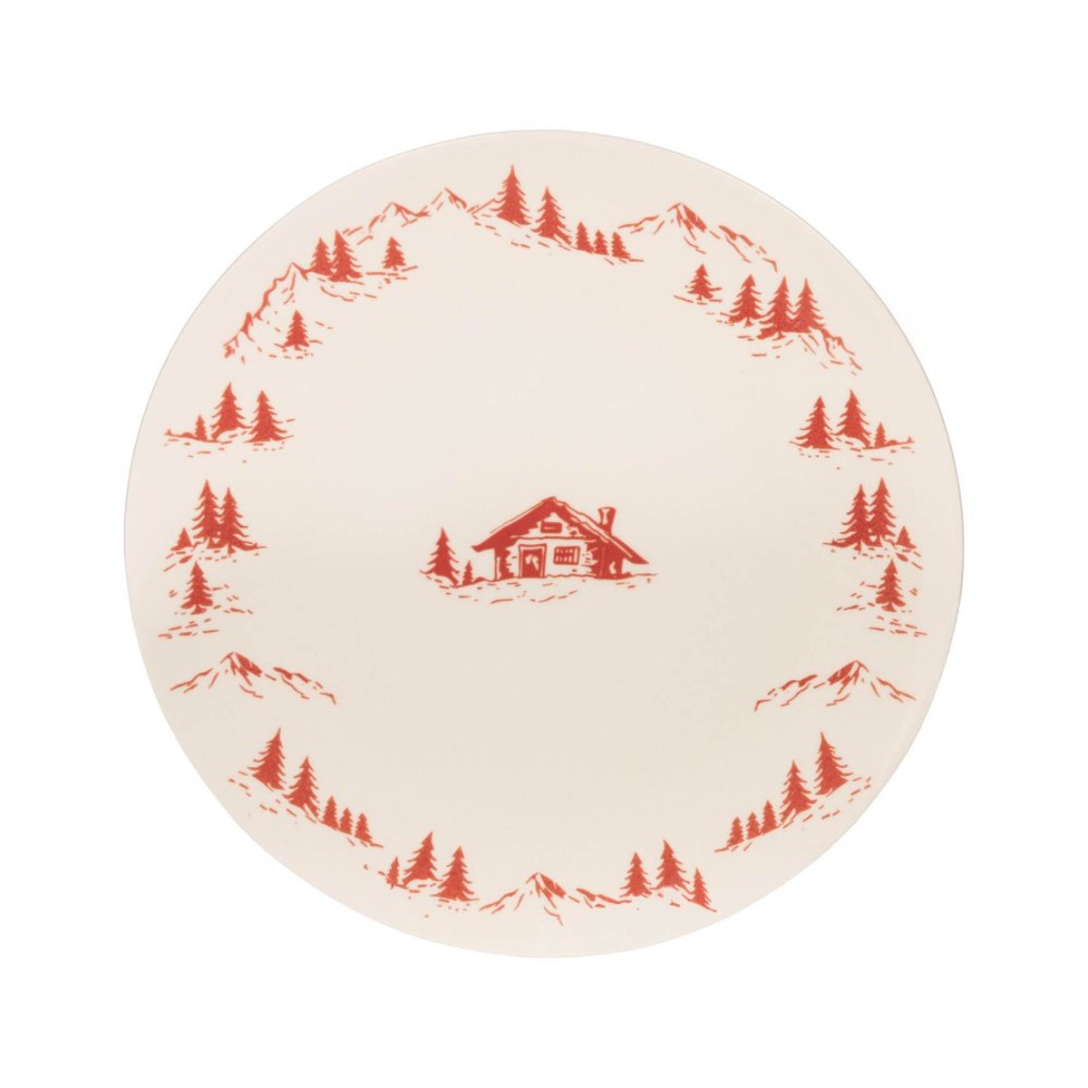 Plat rond Alpages   32cm rouge, TABLE PASSION