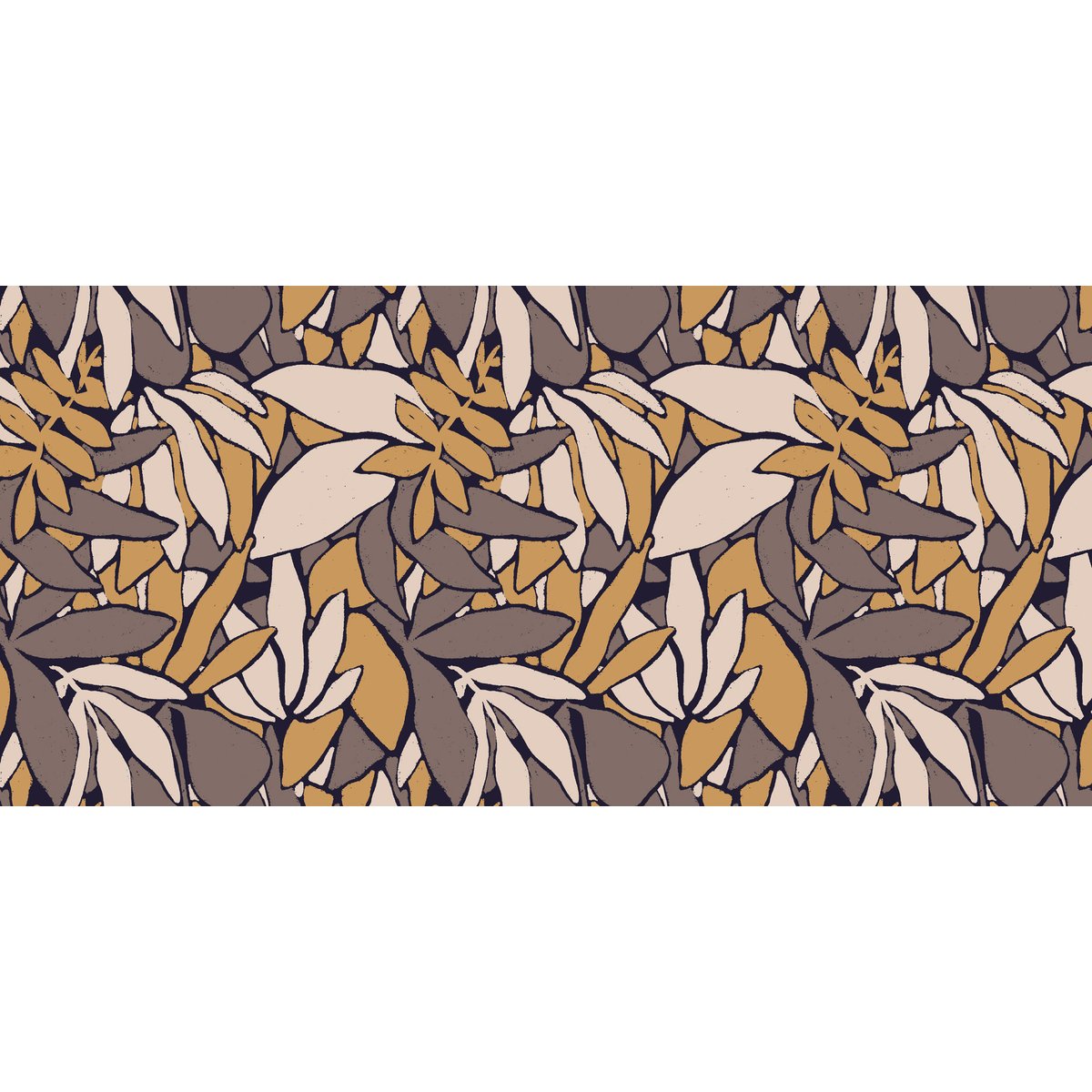Papier peint panoramique Minimal Jungle, Brun 450 x 250cm brun, ACTE DECO