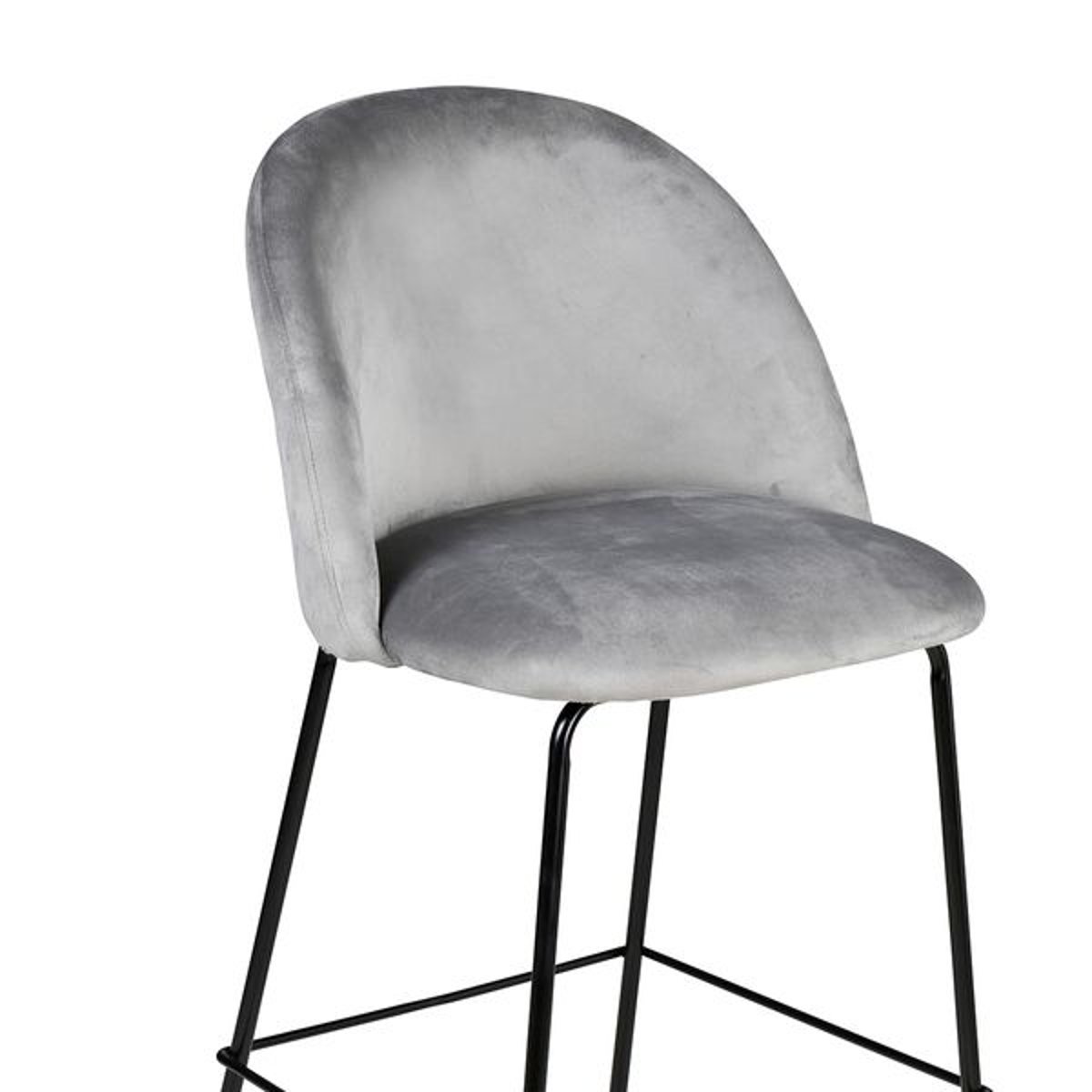 Chaise snack velours gris clair, ZAGO