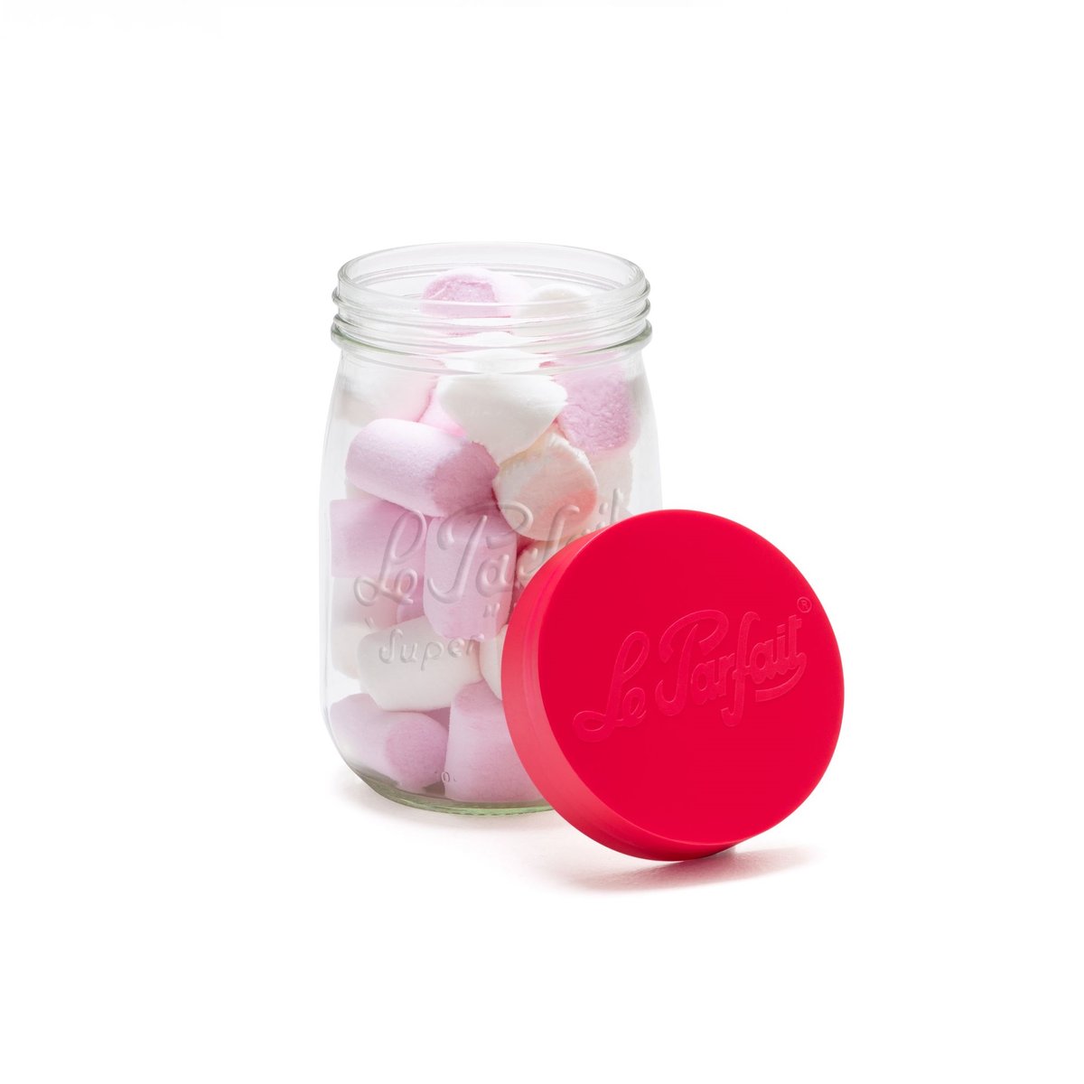 Bocal en verre avec couvercle 1L, LE PARFAIT rouge-transparent, LE PARFAIT
