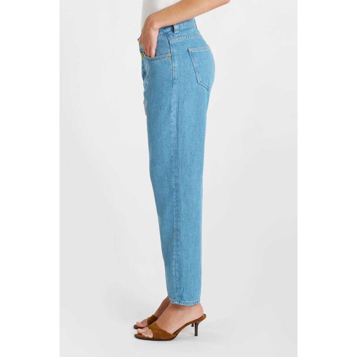 Jeans loose, large 400/60 girlfriend , 7/8ème blue, LE TEMPS DES CERISES