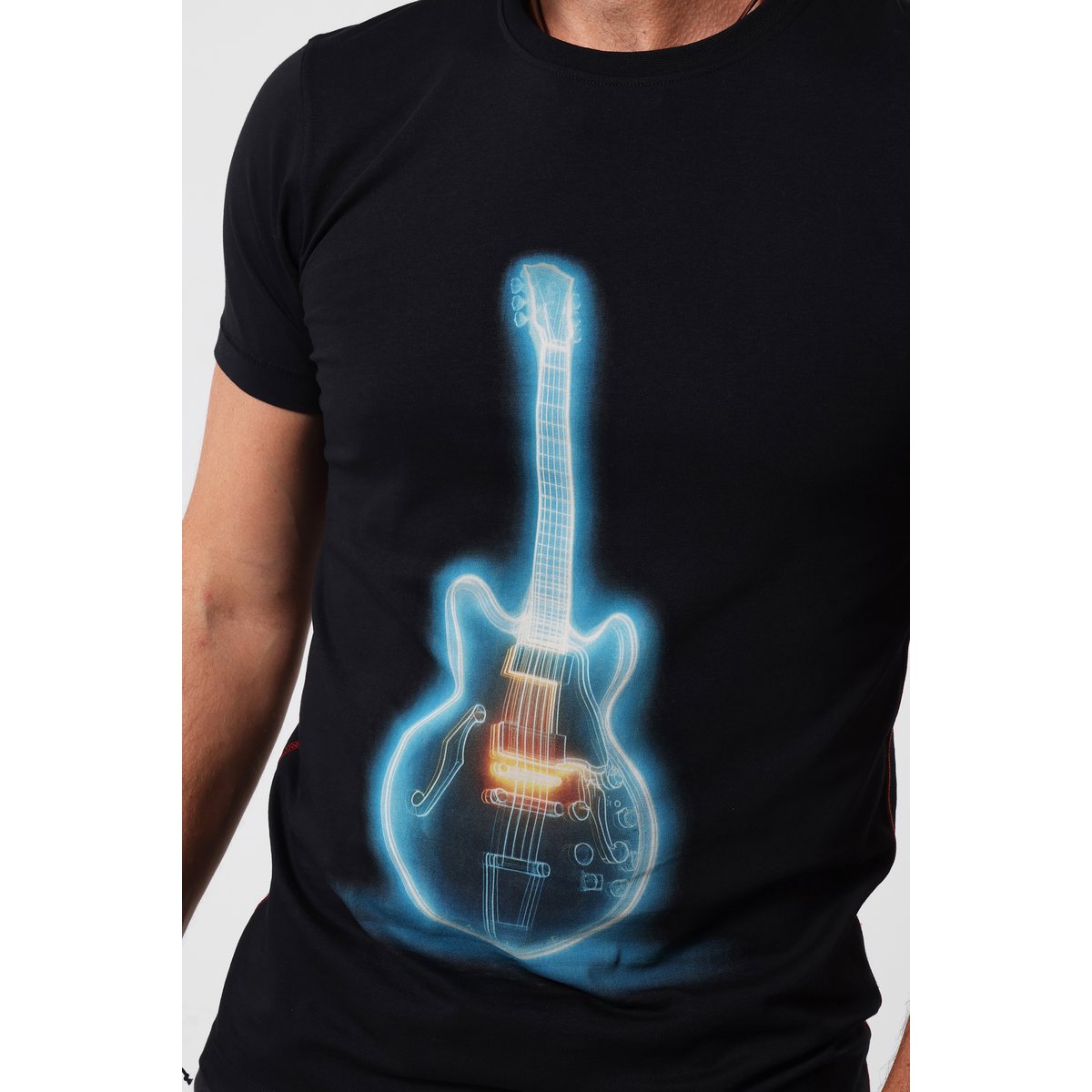 T-Shirt Guitare Néon noir, JOE BROWNS