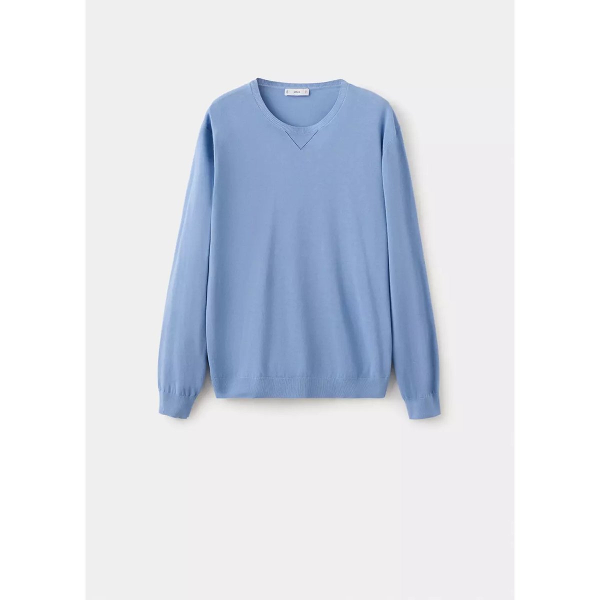 Pull-over 100 % coton maille fine bleu porcelaine, MANGO MAN