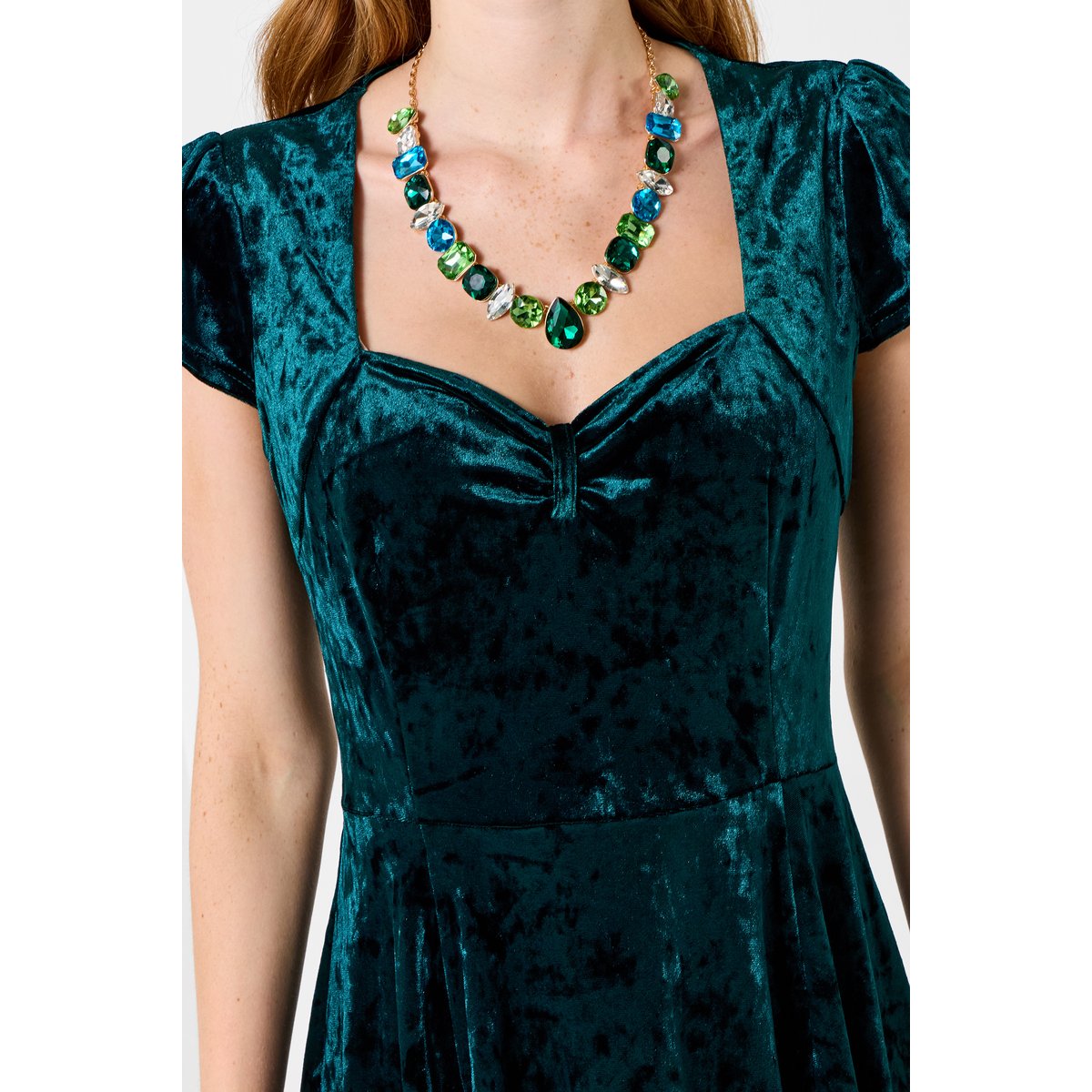 Robe Vintage en Velours Loretta vert, JOE BROWNS