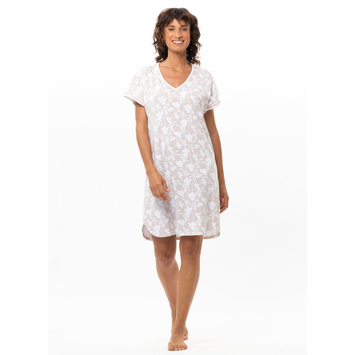 Chemise de nuit en coton modal SIESTA 201 multicolore, LE CHAT