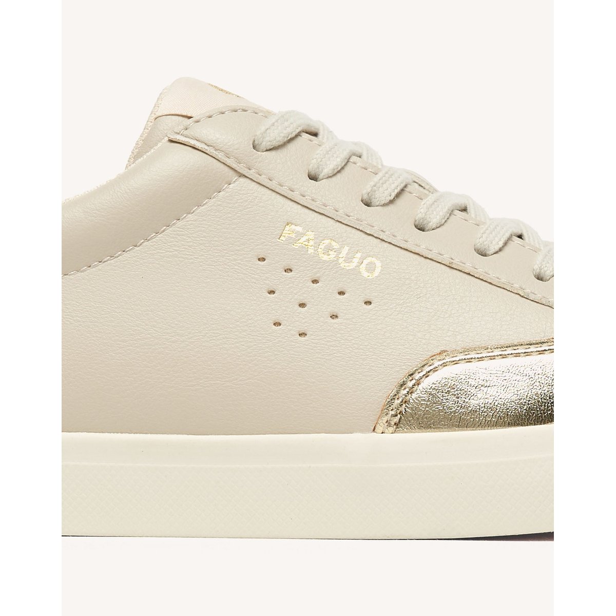Tennis basses écru et kaki, FAGUO