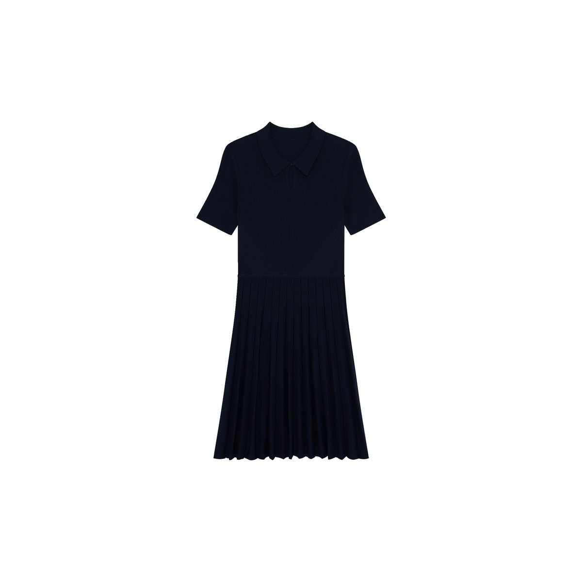 Robe courte cintrée col chemise RGINNIE bleu marine, CAROLL