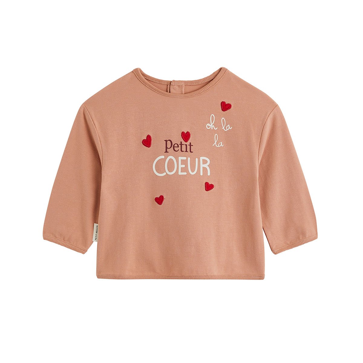Lot de 2 t-shirts bébé manches longues Aimée rose, PETIT BEGUIN