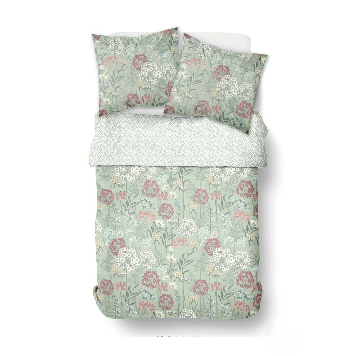 Parure de lit imprimé Floral SUNSHINE HONORE vert, TODAY