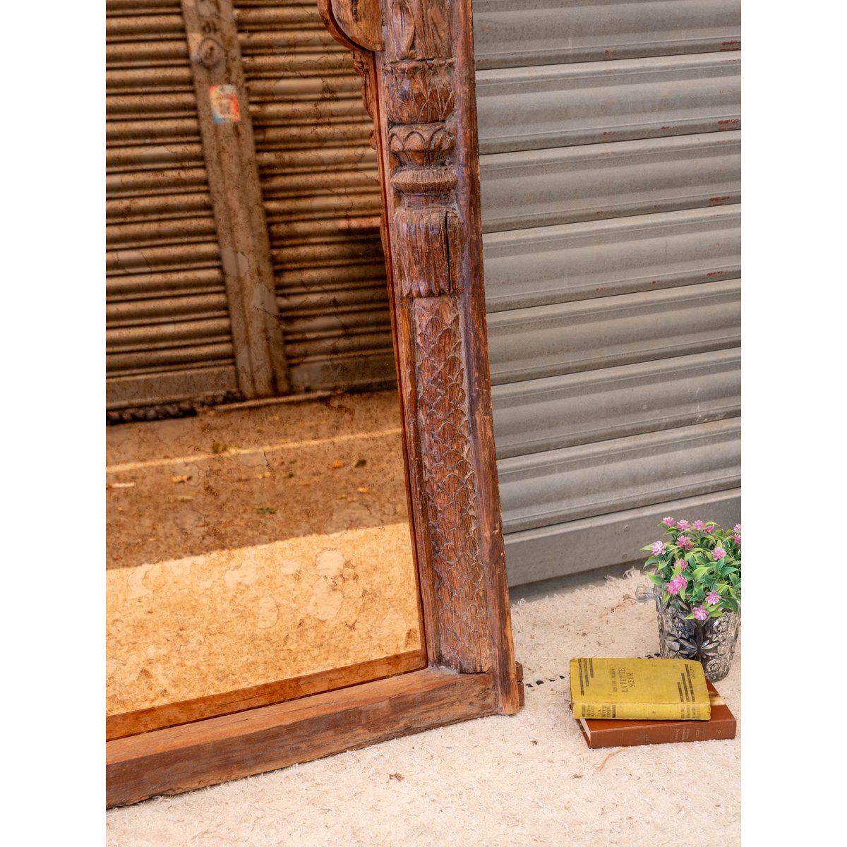 Grand miroir en bois Georges N°1307 - Bon état bois foncé, DEBONGOUT