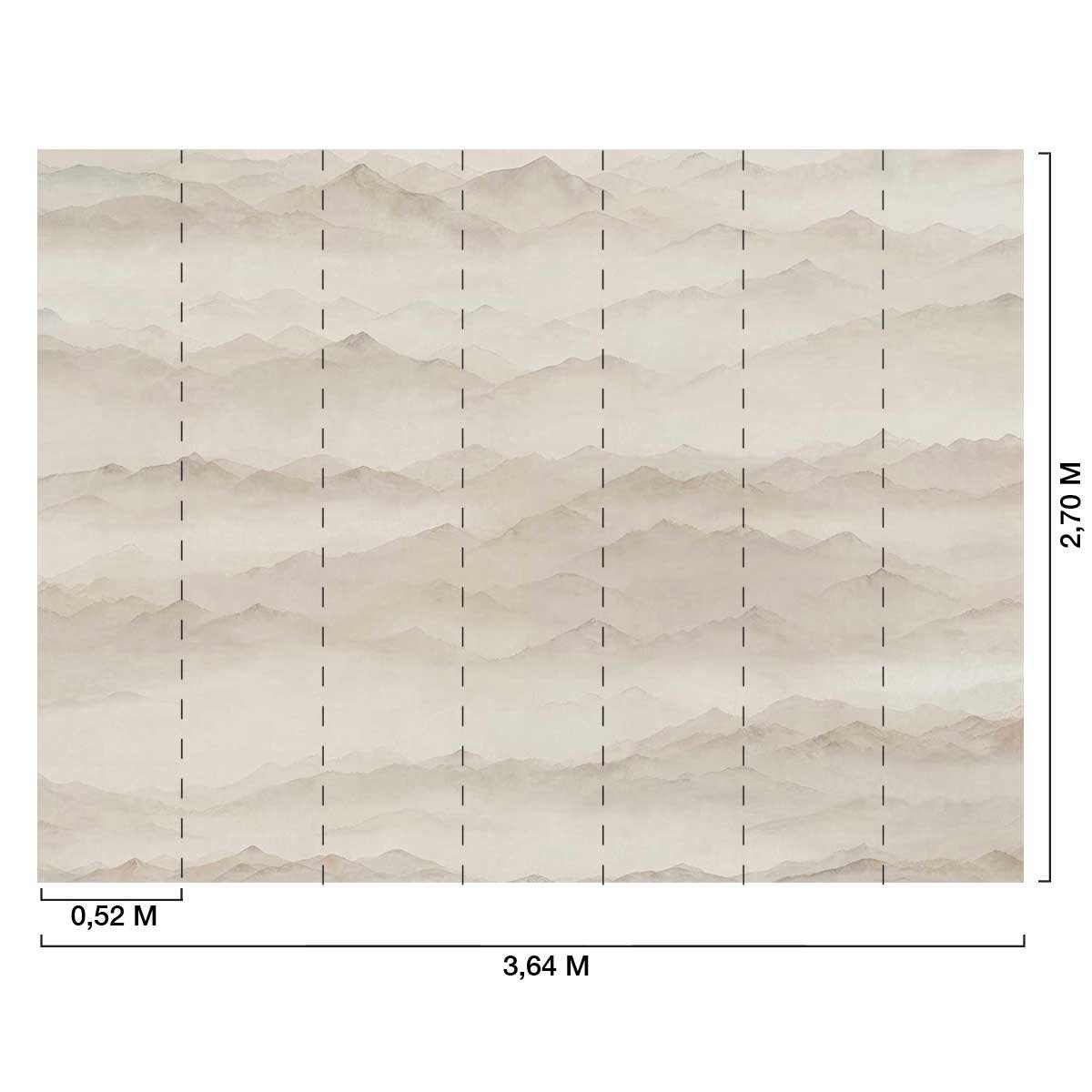 Papier peint Brume des Cimes beige, HEXOA