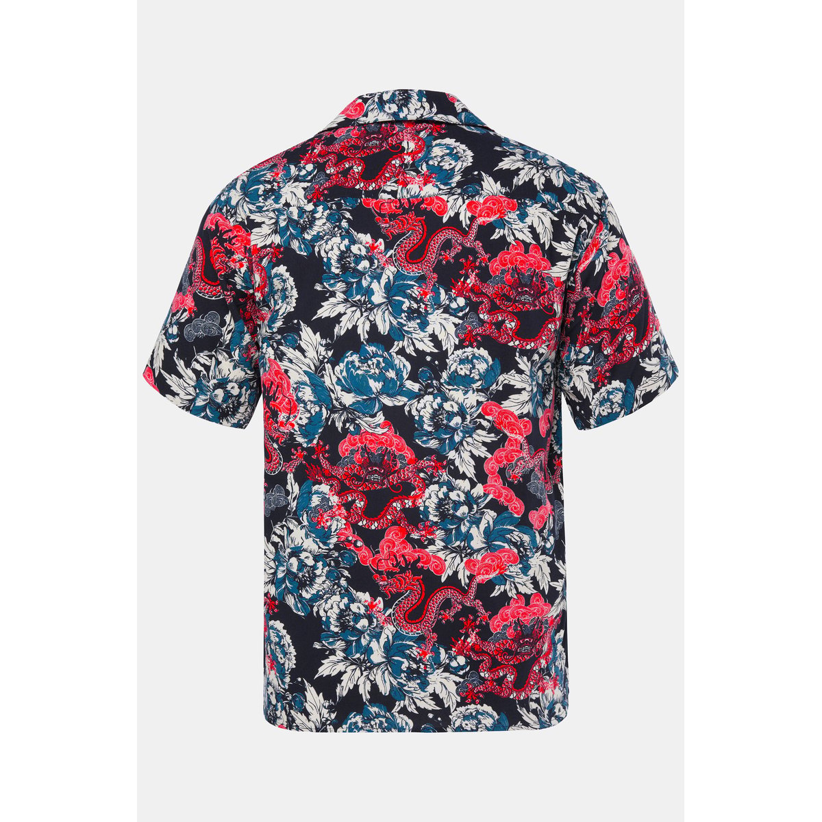 Chemise imprimé à fleurs bleu marine, JP1880