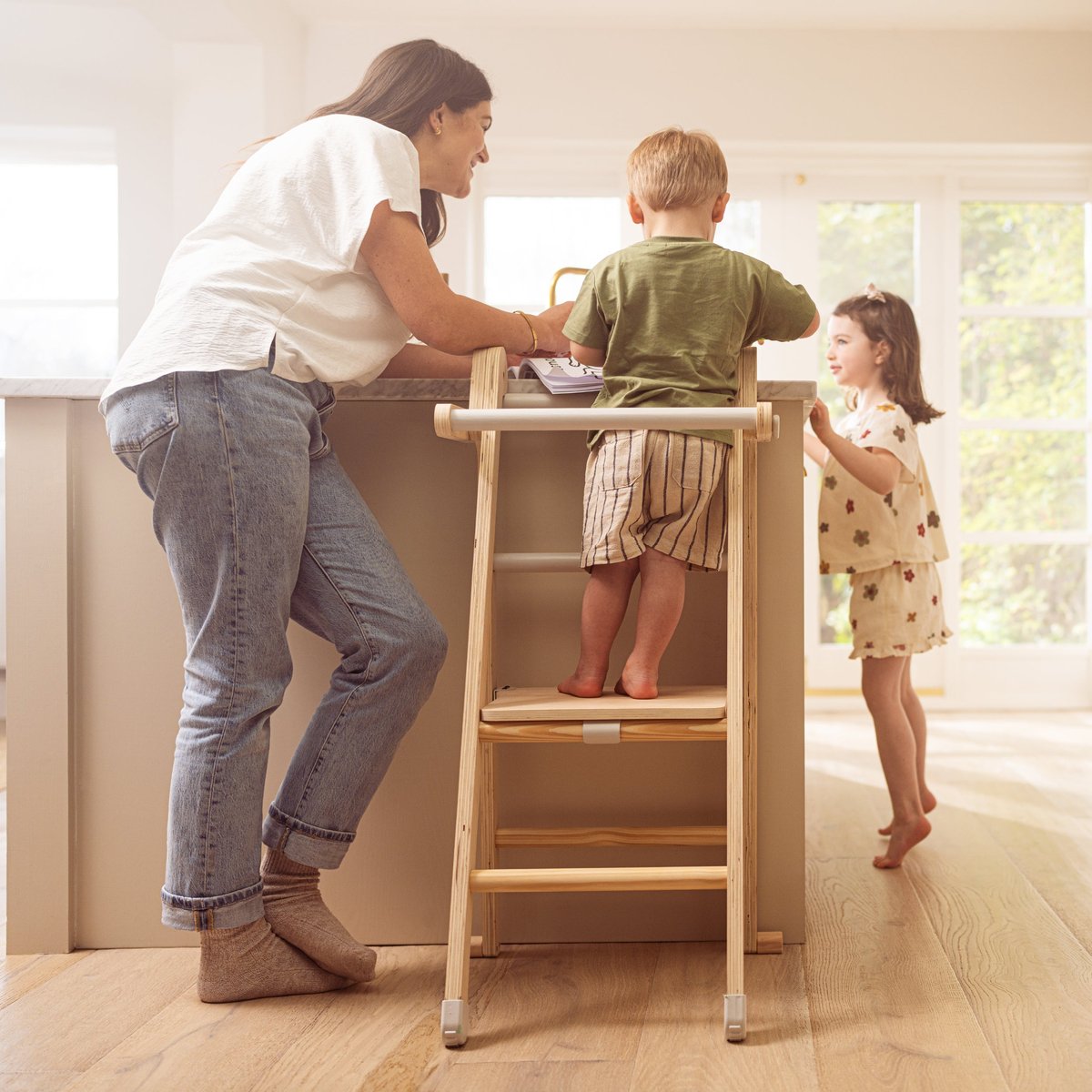 Tour d'apprentissage pliable marron - blanc, ACTIVE TOTS
