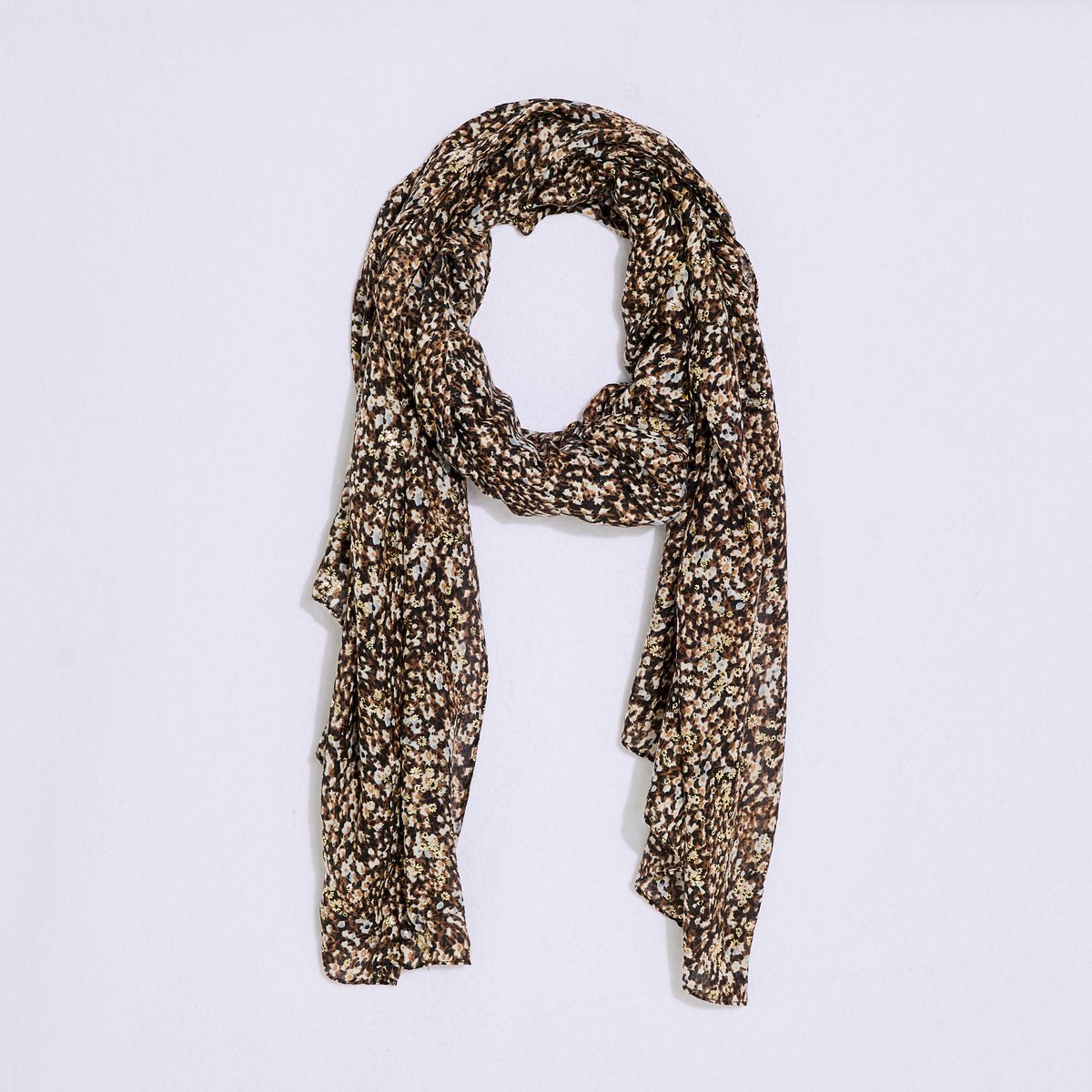 Étole motif animal et fleurs noir, GRAIN DE MALICE