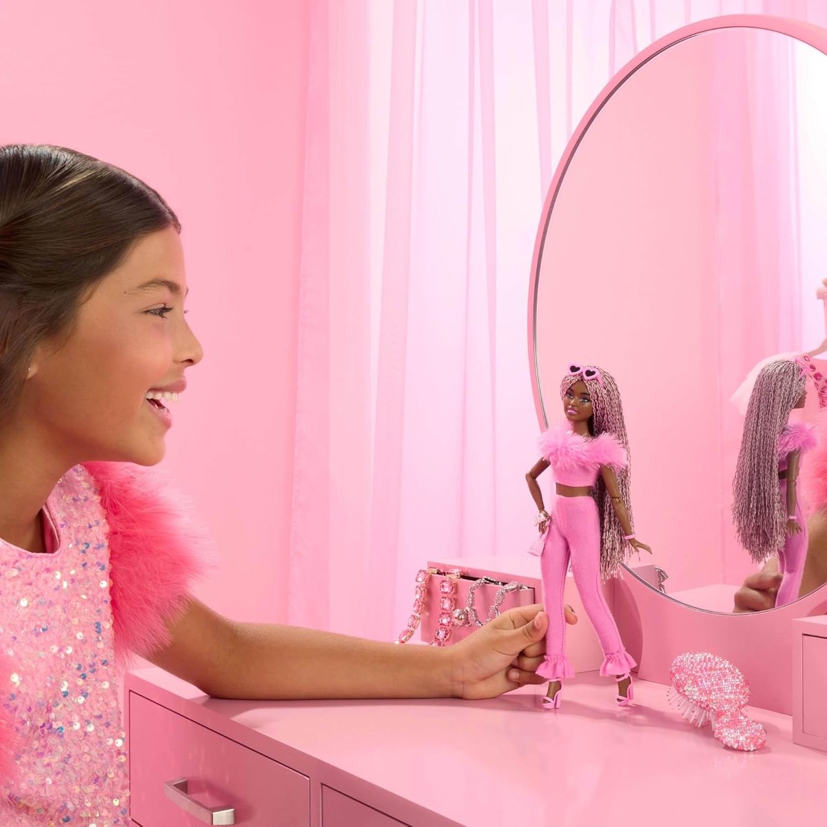 -Deluxe Style-Poupée à combinaison Rose rose, MATTEL