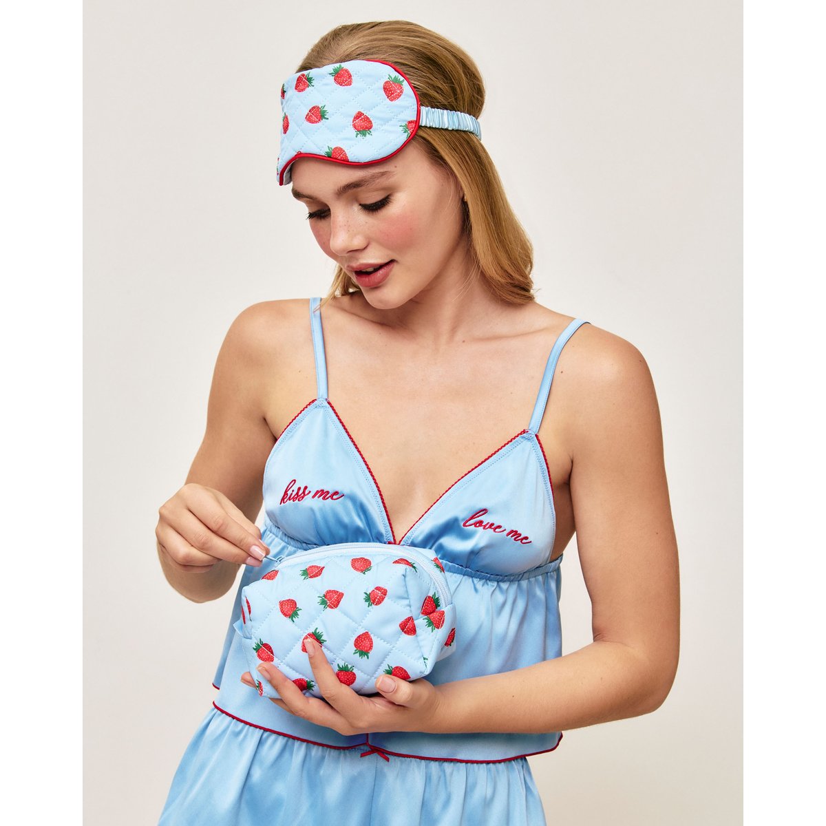 Pochette motifs fraises STRAWBERRIZ multico, UNDIZ