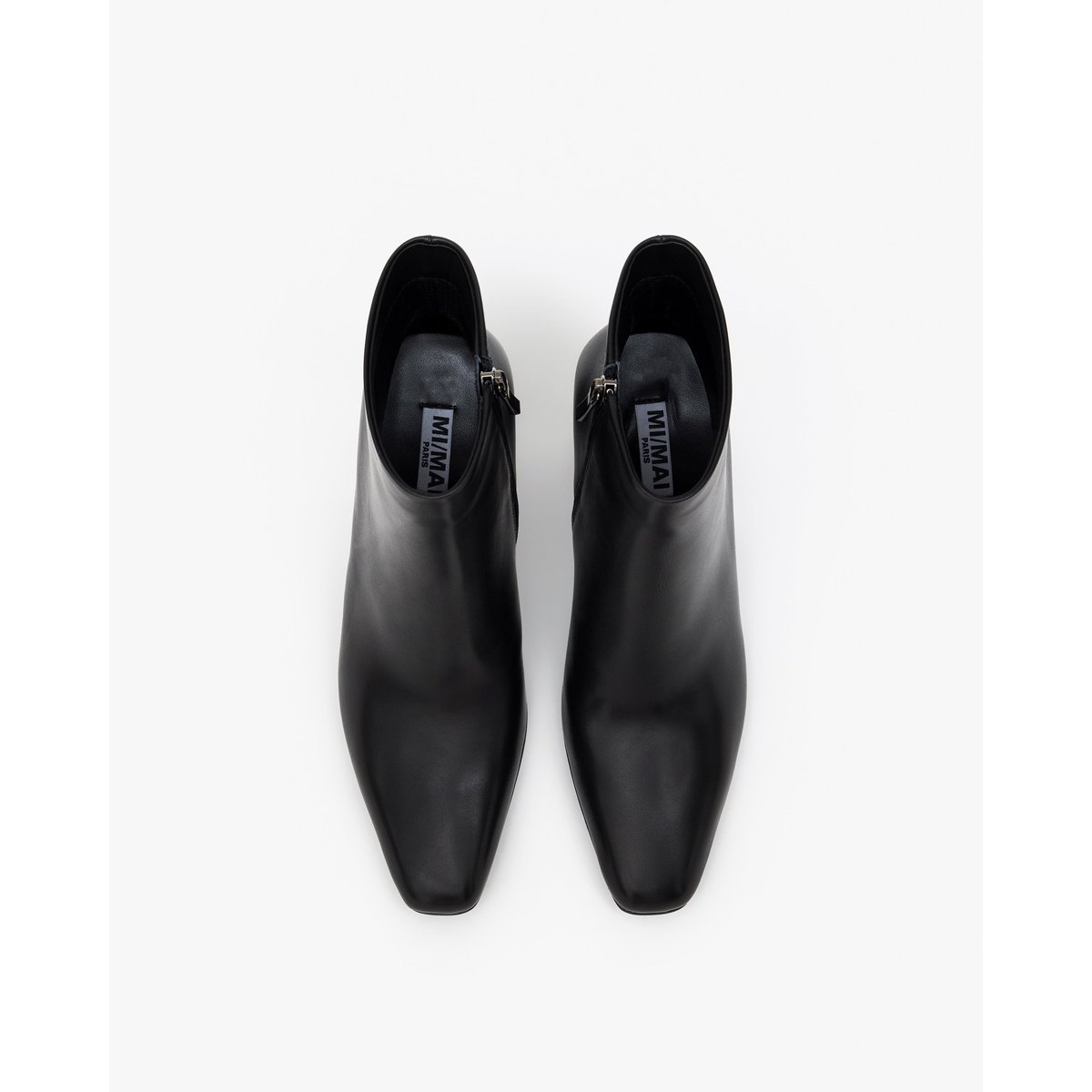 Bottines à talon droit et bout effilé NIELS noir, MI MAI