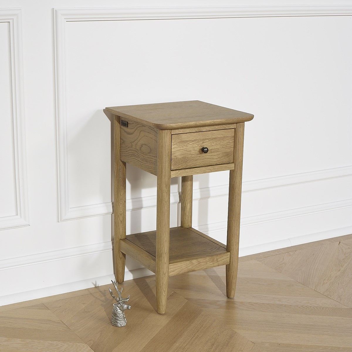 Chevet style shabby chic en chêne, 1 tiroir SKYE marron, ROBIN DES BOIS